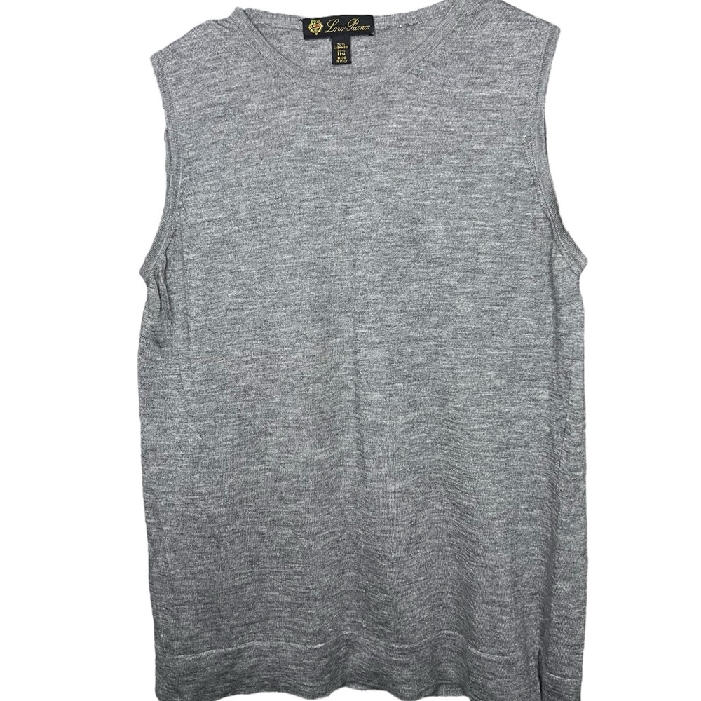 Loro Piana Gray Sleeveless Crew Neck Sweater